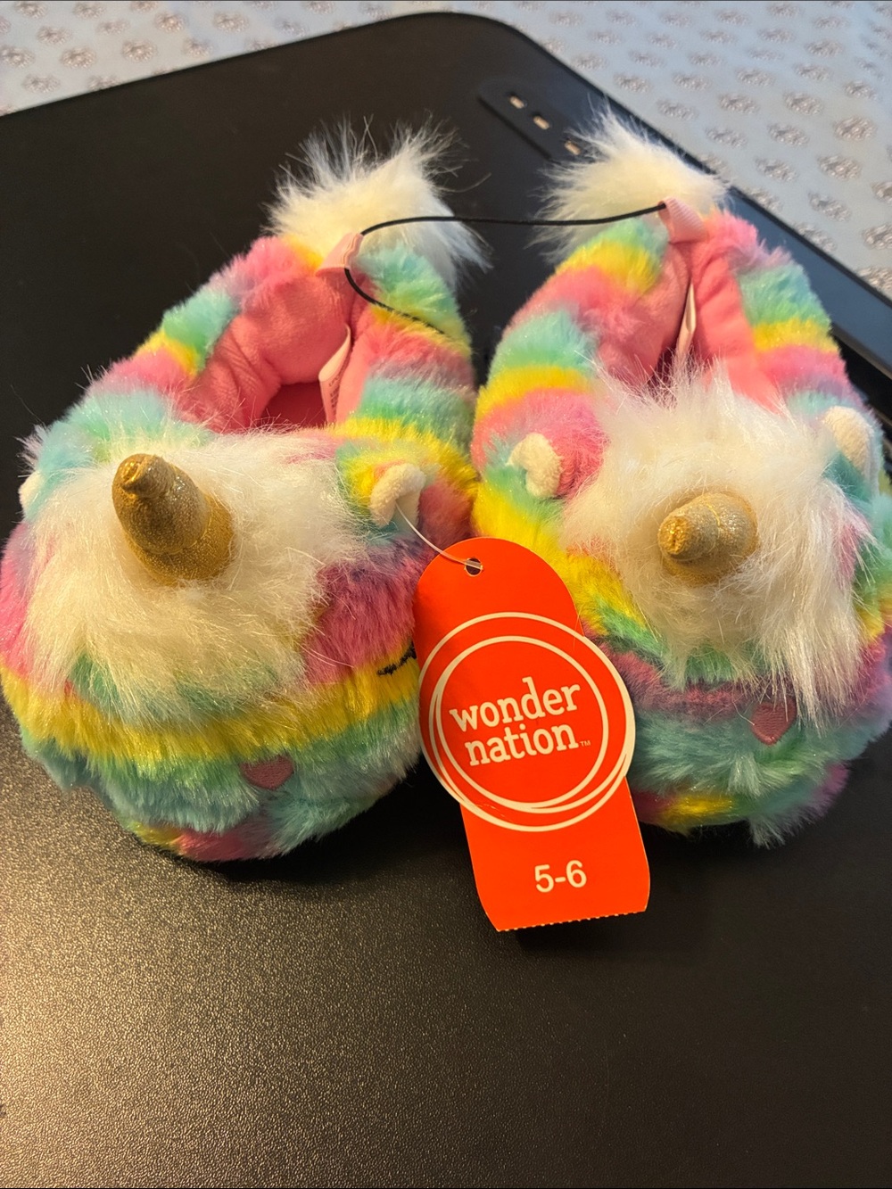 Wonder Nation Critter Unicorn Slippers, Size: 5-6, NWT